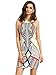 ROMWE Women's Cutaway Sleeveless Geometric Print Party Dress White M