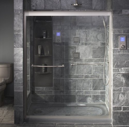 Kohler K-704415-L-BH Devonshire 3/8 Thick Glass Bypass Shower Door, Bright Brass