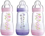from MAM MAM Self Sterilising Anti Colic Bottles 260ml (3-Pack, Pink/Lilac) (Model FB0503G)