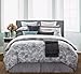 EverRouge White Lotus 300 Thread Count 100-Percent Cotton 7-Piece Duvet Set, Queen