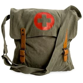  Khaki Green Vintage Look Army Red Cross Medic Shoulder Messenger Bag