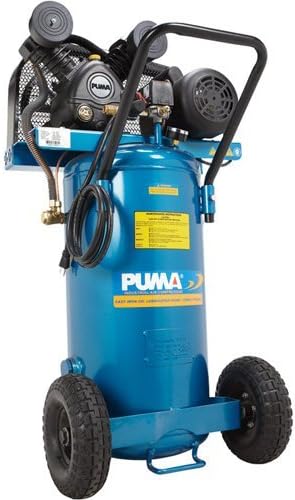 Puma Industries PK5020VP Air Compressor, Professional/Commercial Single Stage Belt Drive Series, 2 hp Running, 135 Maximum psi, 115/1V/Phase, 20 gal, 183 lb.