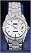 JAREL by Lucien Piccard Men's Silver-tone BLING Watch with Swarovski Crystals. Model: JL-1031MS