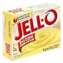Jell-O Instant Pudding & Pie Filling, Vanilla, 5.1-Ounce Boxes (Pack of 24)