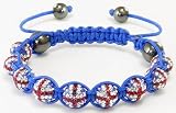 Dazzling Union Jack Crystal & Blue Macramé Bracelet - Celebrate the Queen's Diamond Jubilee with this dazzling patriotic collection!