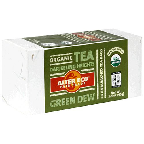 Alter Eco Fair Trade Organic Green Dew Tea, Darjeeling Heights, Tea Bags, 20-Count Boxes... by Darjeeling Teas