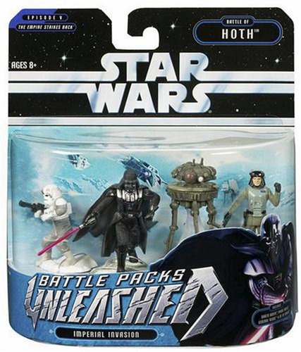 Star Wars Unleashed Battle 4 Pack Darth Vader, Probe Droid, General Veers, AT-AT walkers-image