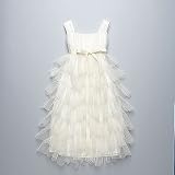Us Angels Toddler Girls Ivory Mesh Tiered Flower Girl Easter Dress 3T