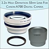 2.2x High Definition Telephoto Camera 55mm Lens For Canon PowerShot A700