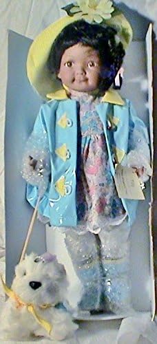 Tilly Is an 18 Inch Show Stopper African American Doll with Pet Dog-wearing Matching Rain Gear-fine Porcelain -