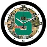 Michigan State Spartans Suntime Camo NCAA Wall Clock