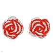Earrings With Genuine Crystals Made of Orange Enamel and 925 Sterling silver. Total item weight 11.8g Length 21mm