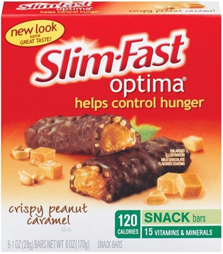 Slim-Fast Optima Snack Bar, Crispy Peanut Caramel, 1.0-Ounce Bars in 6-Count Boxes (Pack... by Slim-Fast
