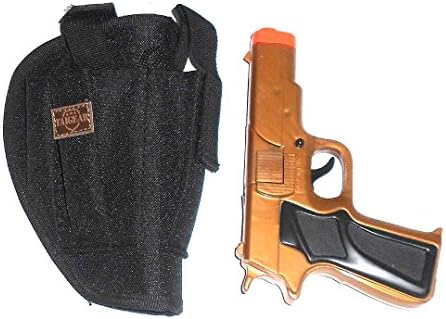 Toy Cap Gun: Super Cap Holster Set (w/Semi-Auto Gold Cap Pistol & Black Holster)