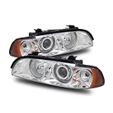 1997-2003 BMW E39 525i 530i 540i M5 Twin Angel Eyes Halo Projectr Headlights Chrome by Eagle Eye Lights