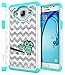 Galaxy On5 Case, Style4U Cute Owl Studded Rhinestone Crystal Bling Hybrid Armor Case Cover for Samsung Galaxy On5 G550 with 1 Style4U Stylus [White/Teal]