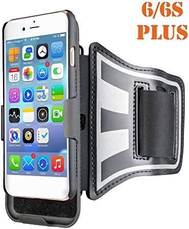 Running Armband for iPhone 6/6S Plus by Fittense. Open Face Arm Band Ideal for Fitness Apps. Workout Band with Rotative Phone Holster. Sport Case for Running Jogging Exercise Fitness. Case Combo