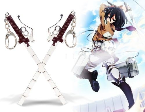 Sky Buddy Anime Attack on Titan Sword Shaped Keychain 2pc Set