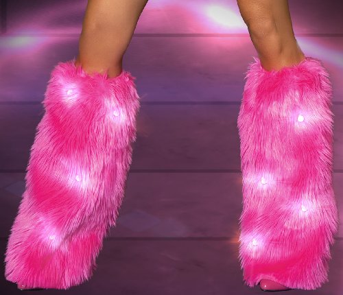 Light Up Furr Leg Warmers-Purple