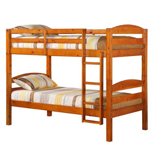 Convertible Twin Twin Solid Wood Bunk Bed or 2 Single Twin Beds , Honey Fedullys