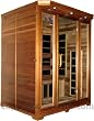 3 Person Sauna 7 Carbon FIR FAR Infrared Heaters +1 Ceramic Floor Heater Red Cedar Wood New