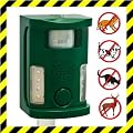Super Advanced Ultrasonic Infrared Pest Cat Fox Deer Dog Wild Animal Repeller with 5 Deterrent Settings & LED Flashing Lights