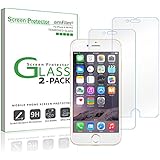 amFilm iPhone 6S Plus Tempered Glass Screen Protector for Apple iPhone 6 Plus, iPhone 6S Plus 2015 (2-Pack)