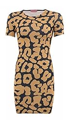 Elastane/Polyester Short Leopard Print Bodycon Dress/Party Dress/Mini Dress 