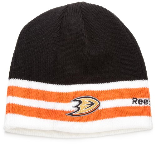 NHL Men's Face Off Cuffless Knit Hat (Anaheim Ducks, One Size Fits All)