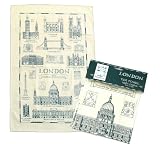 London Heritage Tea Towel - historical building icons