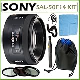 Sony DSLR SAL50F14 50mm F1.4 Alpha Camera Lens + Accessory Kit