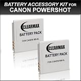 Clearance Sale on ClearMax® NB-6L Lithium Ion Replacement Batteries (2-Pack) for Canon Powershot D10, D20, SX240 HS, SX260 HS, Canon Elph 500 HS, S90, S95, SD4000 IS, SD3500, SD1300 IS, SD980 IS, SD1200 IS Reviewed by Camera Gurus
