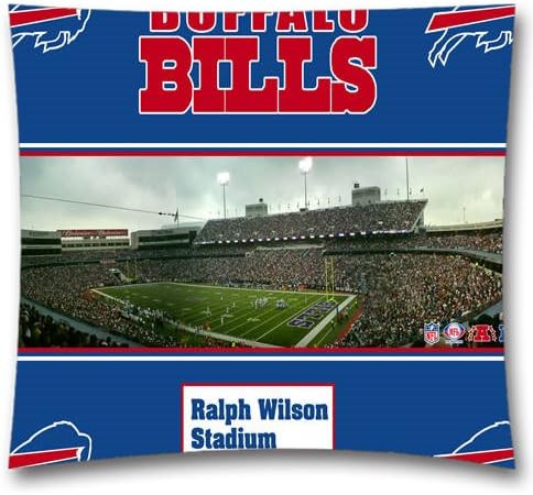 AM Personalized NFL Buffalo Bills Teams Cotton Square Decorative Throw Pillow Covers for Couch Sofa and Bed 18x18 Inch (45x45 cm) Footbal Theme 283
