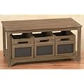 Bank mit Boxen 4tlg. Holz Holzbank Kisten Weinkisten Memotafel - L72cm