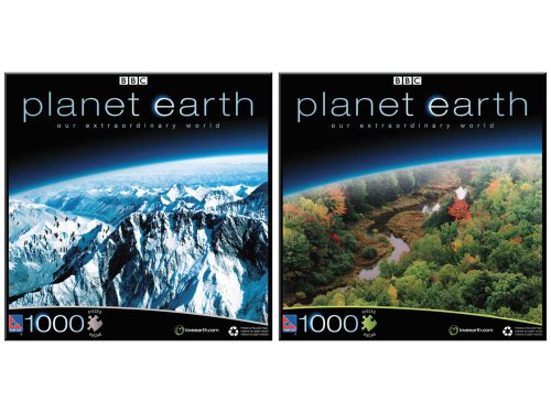 51NCoQk8koL SURE LOX Planet Earth 1000 Piece Puzzle Nature Combo, 2 Pack