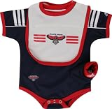 Atlanta Hawks Infant Creeper Bib and Bootie Set - 18 months