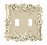 Amerelle 60TTAW Provincial Double Toggle Wallplate, Antique White