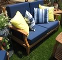 Eco Friendly Outdoor or Indoor Patio Deep Seating Loveseat - Eucalyptus