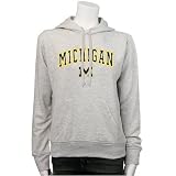 Michigan Wolverines Ash Ladies Team Logo Pullover Hoody Sweatshirt