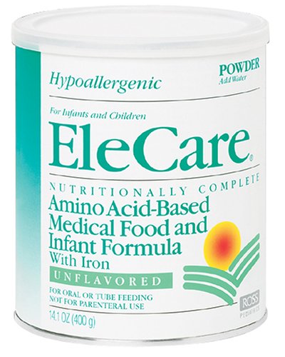 Elecare Amino Acid-Based Medical Food and Infant Fomula with Iron, Unflavored, 14.1-Ounce Canisters (Pack of 6)