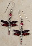 Enameled Dragonfly Charm Earrings