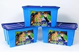Ben 10 Alien Force. 18L Storage Box & Lid (Pack of 3)