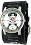 Leather Wide Band Pirate Guns Trendy Fashion Design Steel White Dial Gothic Punk Biker Wristband Watch