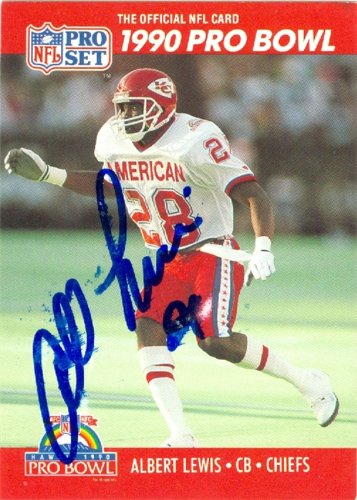 Albert Lewis Autographed/Hand Signed Football Card (Kansas City Chiefs) 1990 Pro Set #350