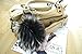 AURORA168 Fluffy Fur Pom Pom Ball Keyring / Bag Purse Charm Gold Ring, X-large - Smokey gray