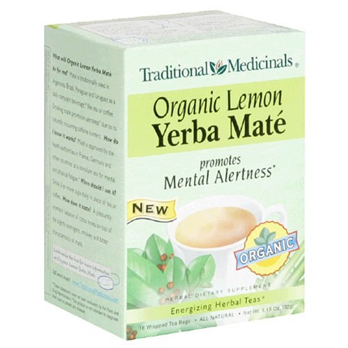 Traditional Medicinals Organic Lemon Yerba Mate, 16-Count Boxes (Pack of 6)