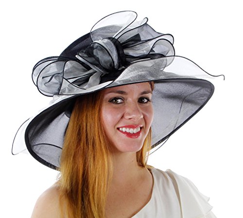 Sweet Tea Organza Derby Hat with with Ruffled Bow