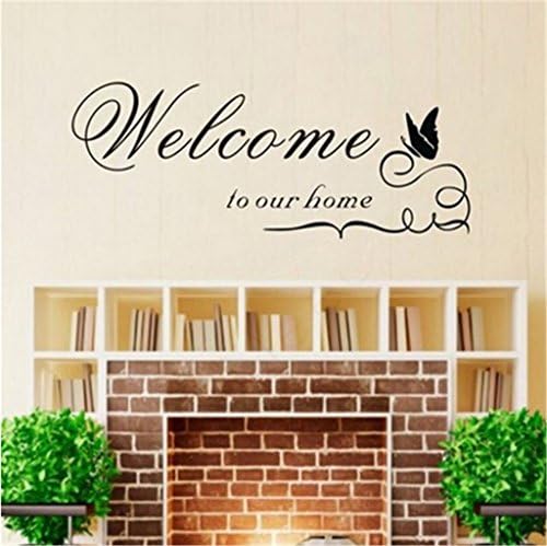 Linkingss Wall Stickers Removable Welcome to Our Home Quotes Sticker Decal Wall Art