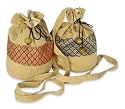 Cotton shoulder bags, 'Thai Flowers' (pair)