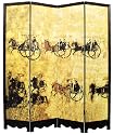 Beautiful Asian Furniture & D&eacute;cor - 72" Chinese Horse Art Decorative Oriental Room Divider Screen